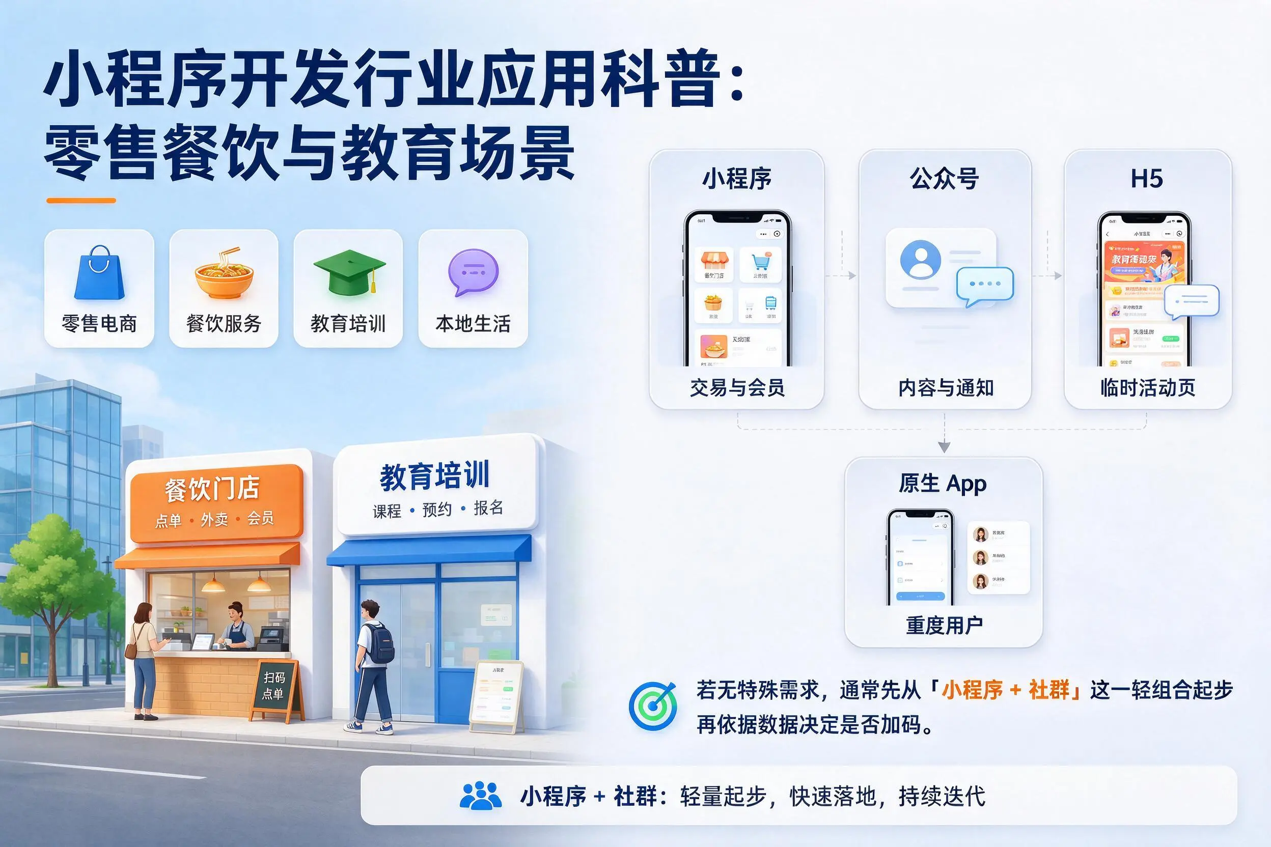 大连小程序开发行业应用科普：零售餐饮与教育场景