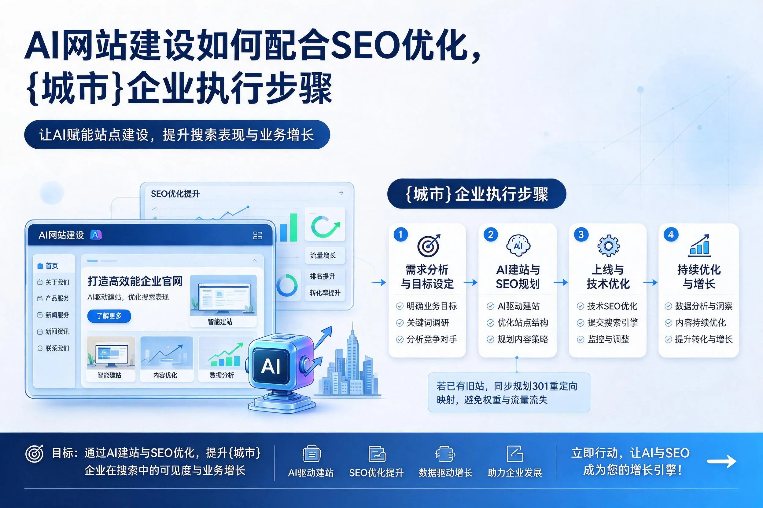 AI网站建设如何配合SEO优化,大连企业执行步骤