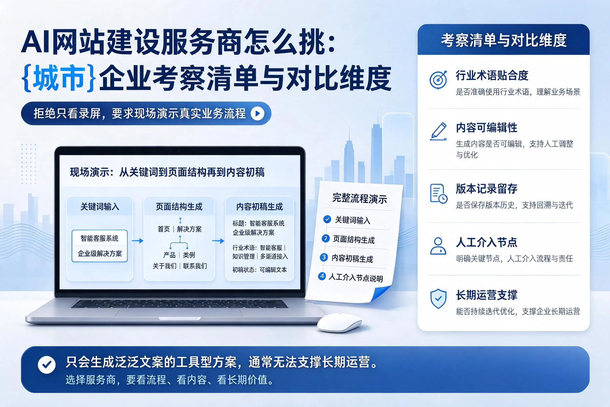 AI网站建设服务商怎么挑：大连企业考察清单与对比维度