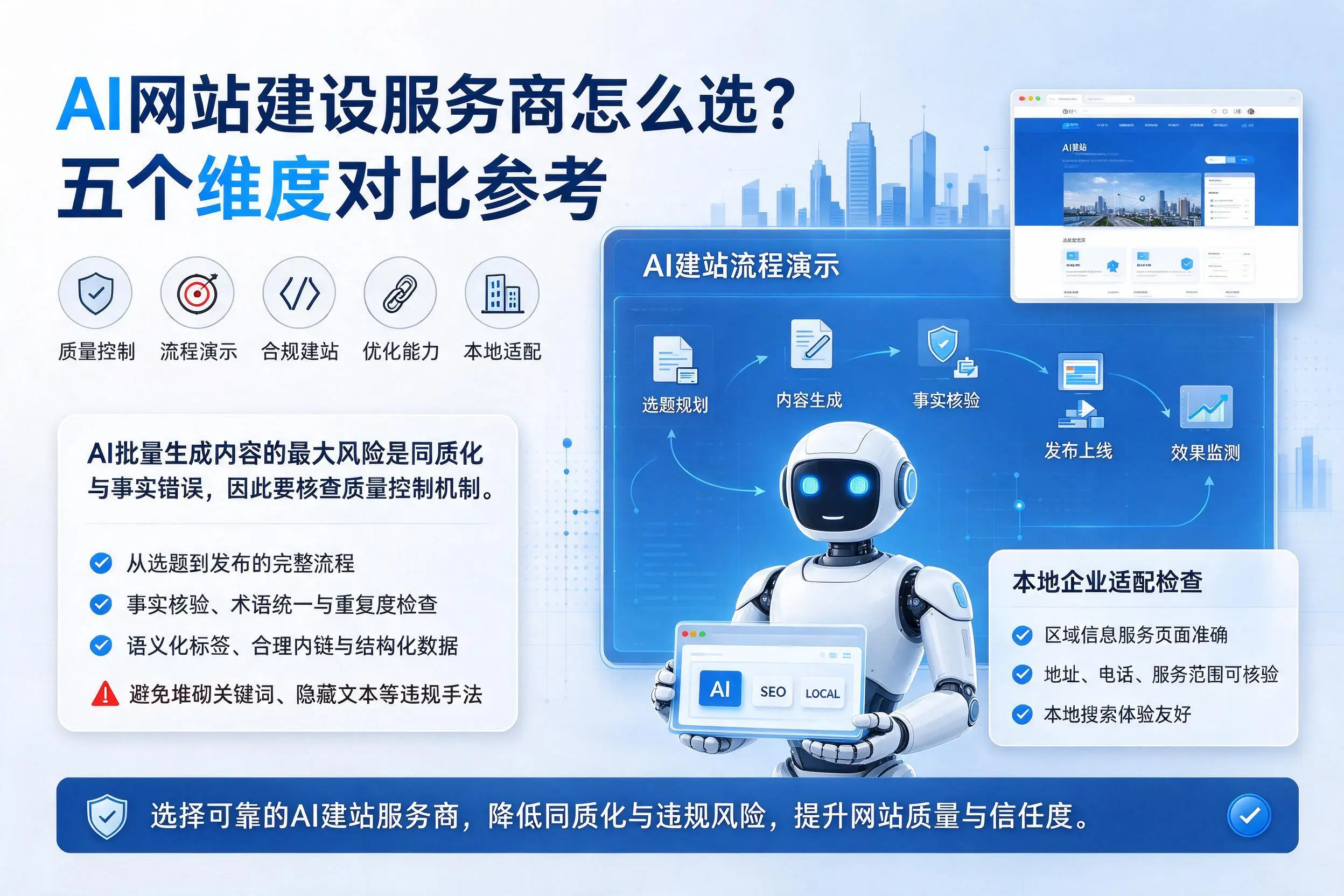 大连AI网站建设服务商怎么选？五个维度对比参考